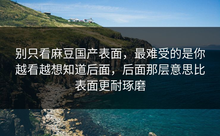 别只看麻豆国产表面，最难受的是你越看越想知道后面，后面那层意思比表面更耐琢磨