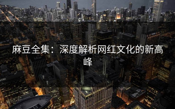 麻豆全集：深度解析网红文化的新高峰