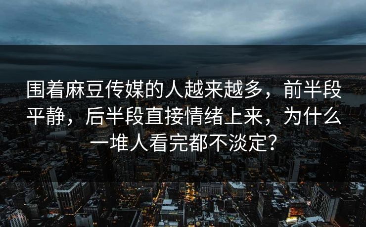 围着麻豆传媒的人越来越多，前半段平静，后半段直接情绪上来，为什么一堆人看完都不淡定？