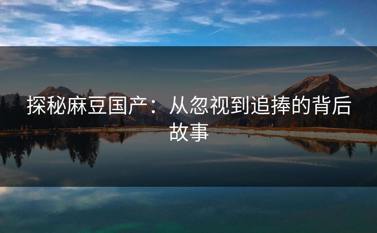 探秘麻豆国产：从忽视到追捧的背后故事