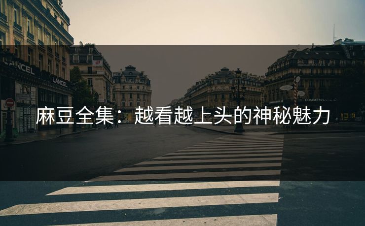 麻豆全集：越看越上头的神秘魅力