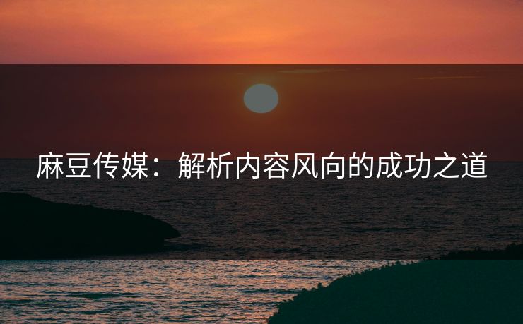 麻豆传媒：解析内容风向的成功之道