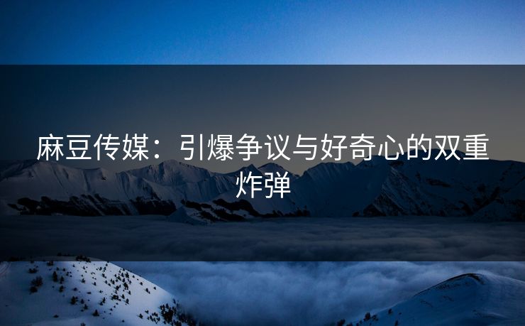 麻豆传媒：引爆争议与好奇心的双重炸弹