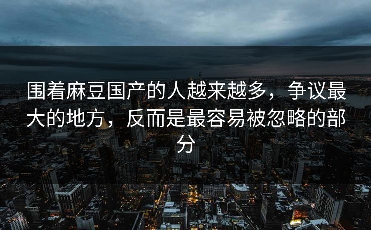 围着麻豆国产的人越来越多，争议最大的地方，反而是最容易被忽略的部分