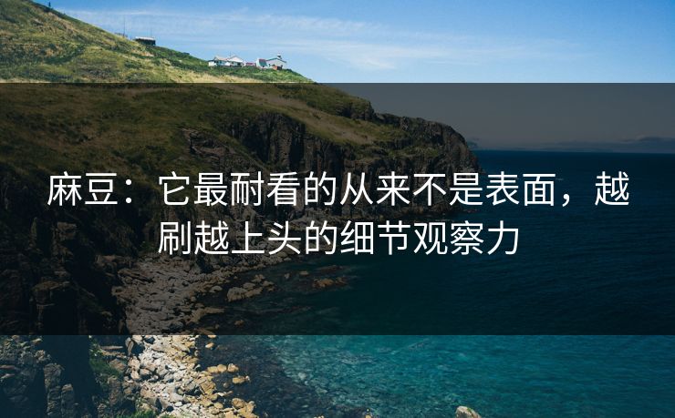 麻豆:它最耐看的从来不是表面,越刷越上头的细节观察力