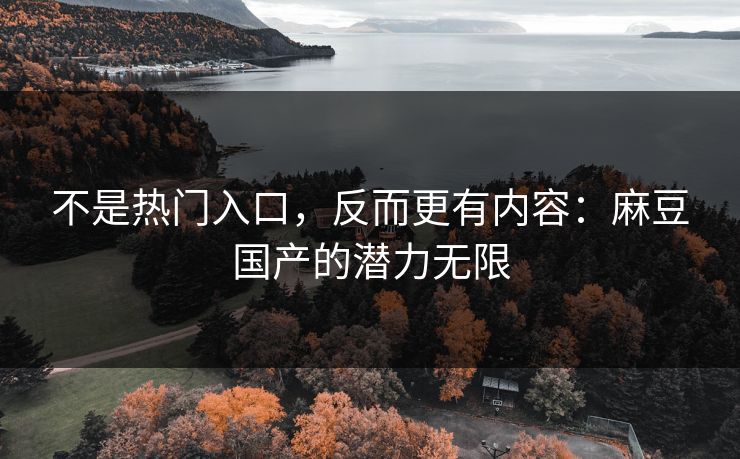 不是热门入口，反而更有内容：麻豆国产的潜力无限