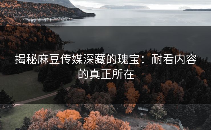 揭秘麻豆传媒深藏的瑰宝：耐看内容的真正所在
